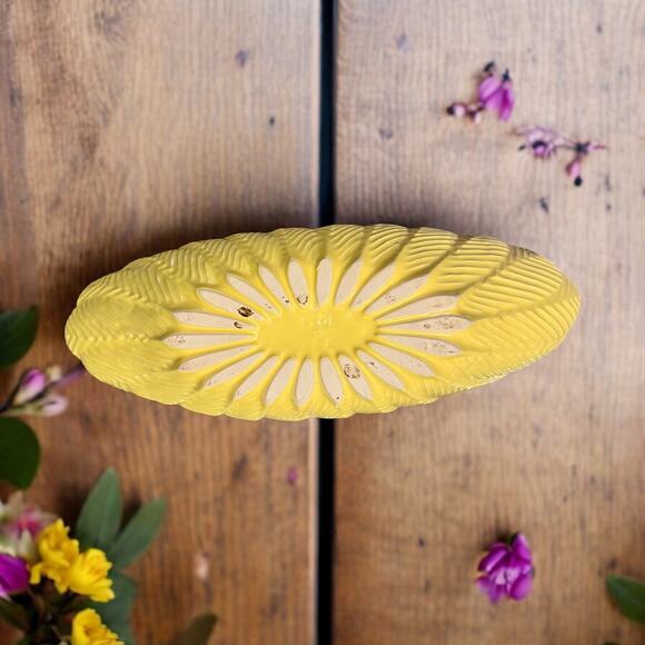 Art Deco Planter-Bowl-Vase-Shawnee Pottery-Mid Century Modern-MCM-Yellow-Fern - Picture 5 of 7